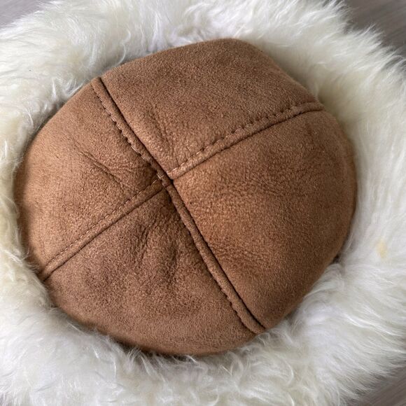 Vintage Sheepskin Sueded Fleece Sherpa Shearling Lined Hat Winter main image 5